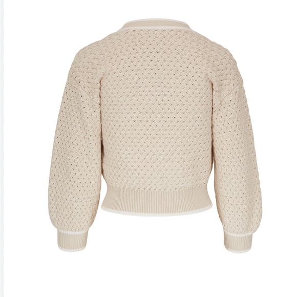 NWT Veronica Beard Kylean Cotton Knit Cardigan Sweater Top Cream White Sm 4 6 - Picture 3 of 10